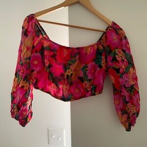 Billabong Vibrant Floral Blouse - Pink